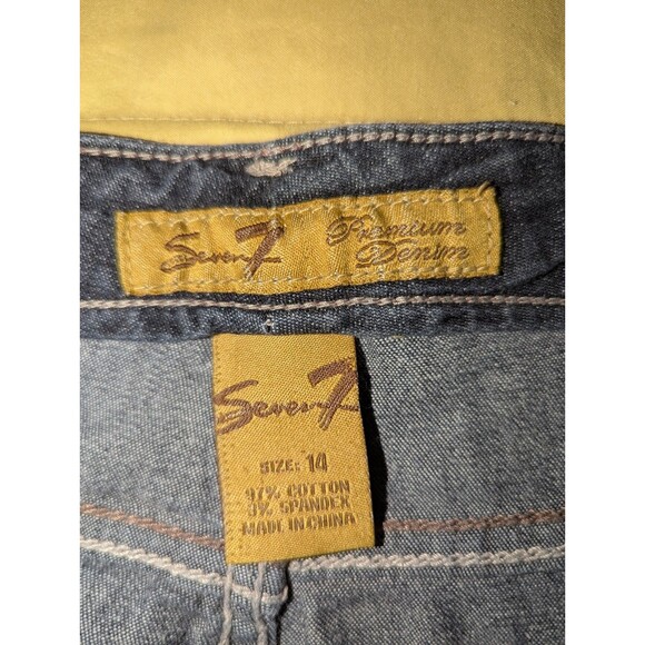 Seven7 Women's Jeans Blue Size 14 Straight Leg Stretch Logo High Rise 28" Denim - Picture 6 of 8
